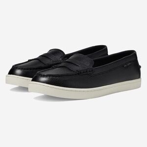 NEW COLE HAAN’sWomen's Black Pebbled Leather Penny Loafers - Sz 10.5B